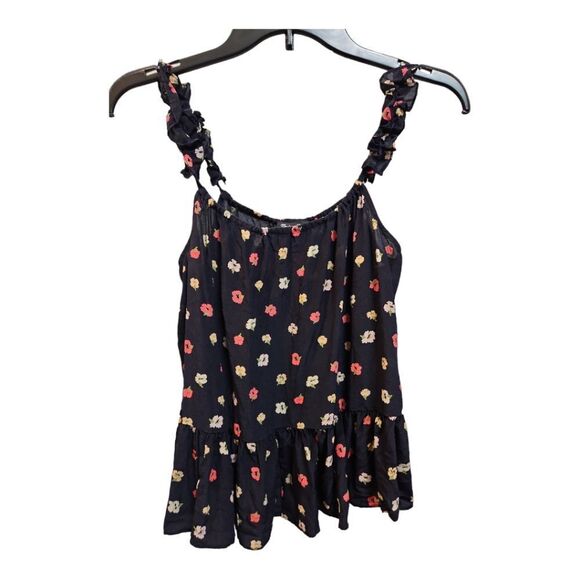 Madewell Cropped Silk Babydoll Ruffled Blouse Size 4 - Picture 6 of 7